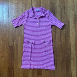 Crewcuts J.Crew Pink Floral Vintage Rib Polo Dress Girls’ 12